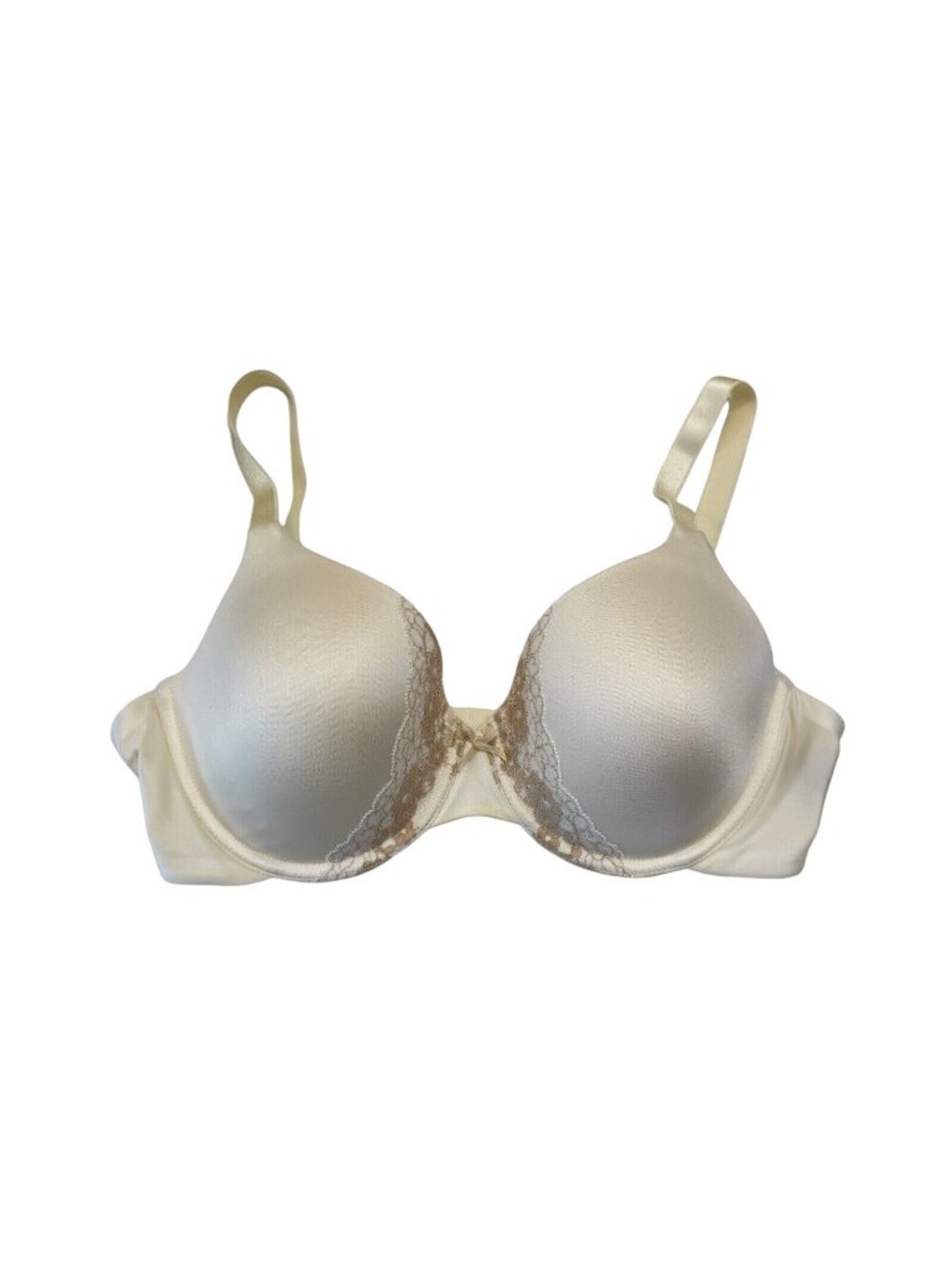 Bali Women SZ 38C Ivory Full Coverage Smooth Comfort Stretch Lace Underwire Bra